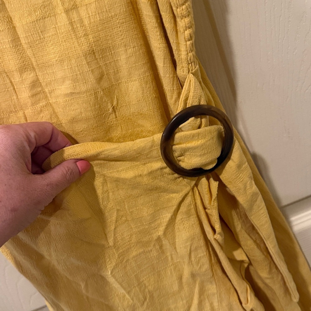 American Eagle yellow faux wrap mini dress, medium - Picture 3 of 7